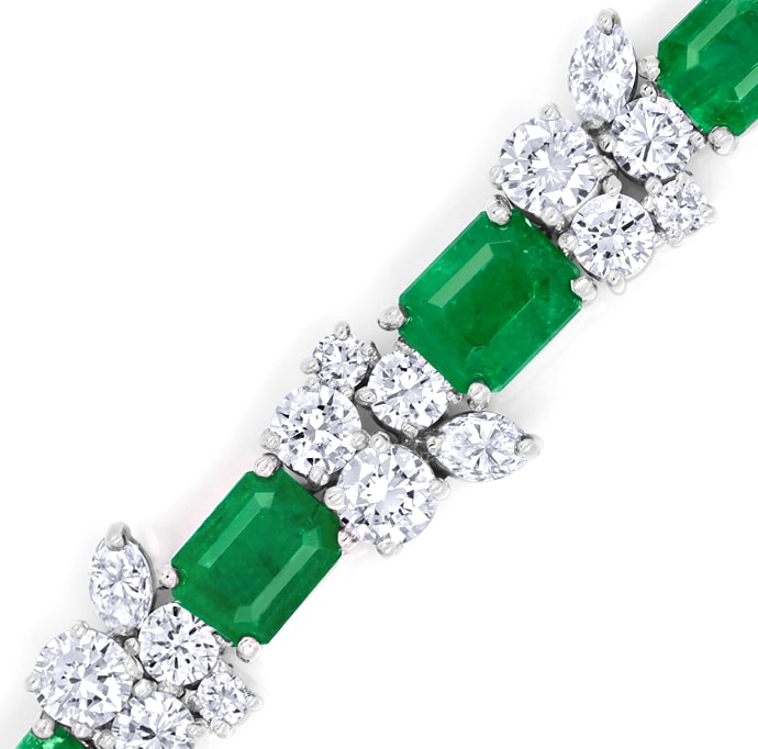 Foto 2 - Armband mit Spitzen Smaragden und Diamanten in Weißgold, S1548
